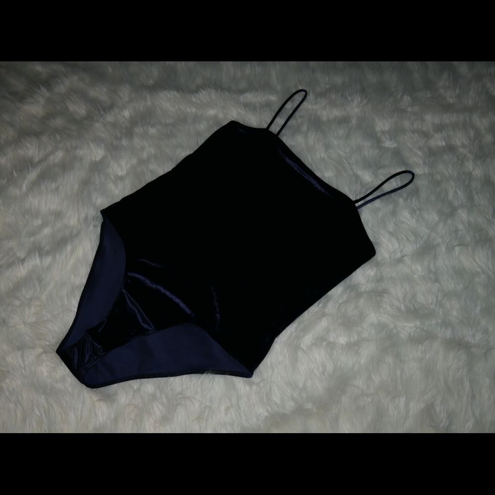 TopShop Navy Blue Suede body suit US 12